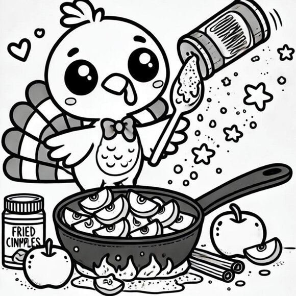 Wickedly Delicious: Turkeys in the Kitchen Coloring Book - Picture 3 of 5